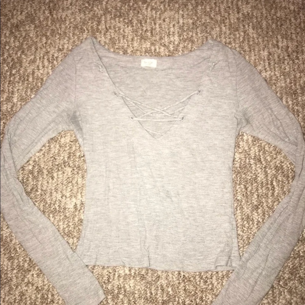 Brandy Melville long sleeve tie up shirt